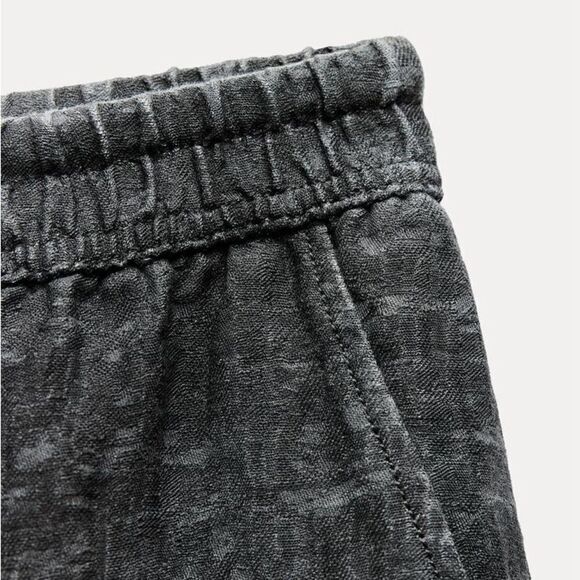 ZARA ZW COLLECTION LINEN BLEND JOGGER PANTS - Picture 5 of 12